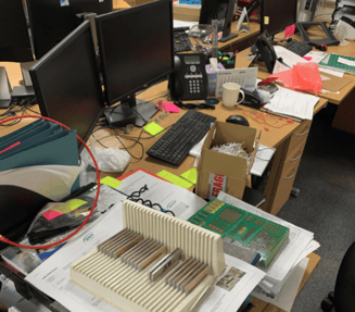 Cluttered desk scene