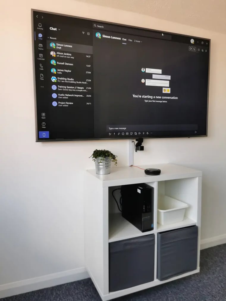 meeting room TV with camera