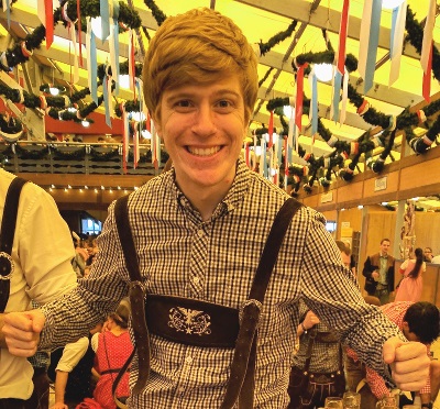 ITbuilder James Gray in lederhosen fancy dress