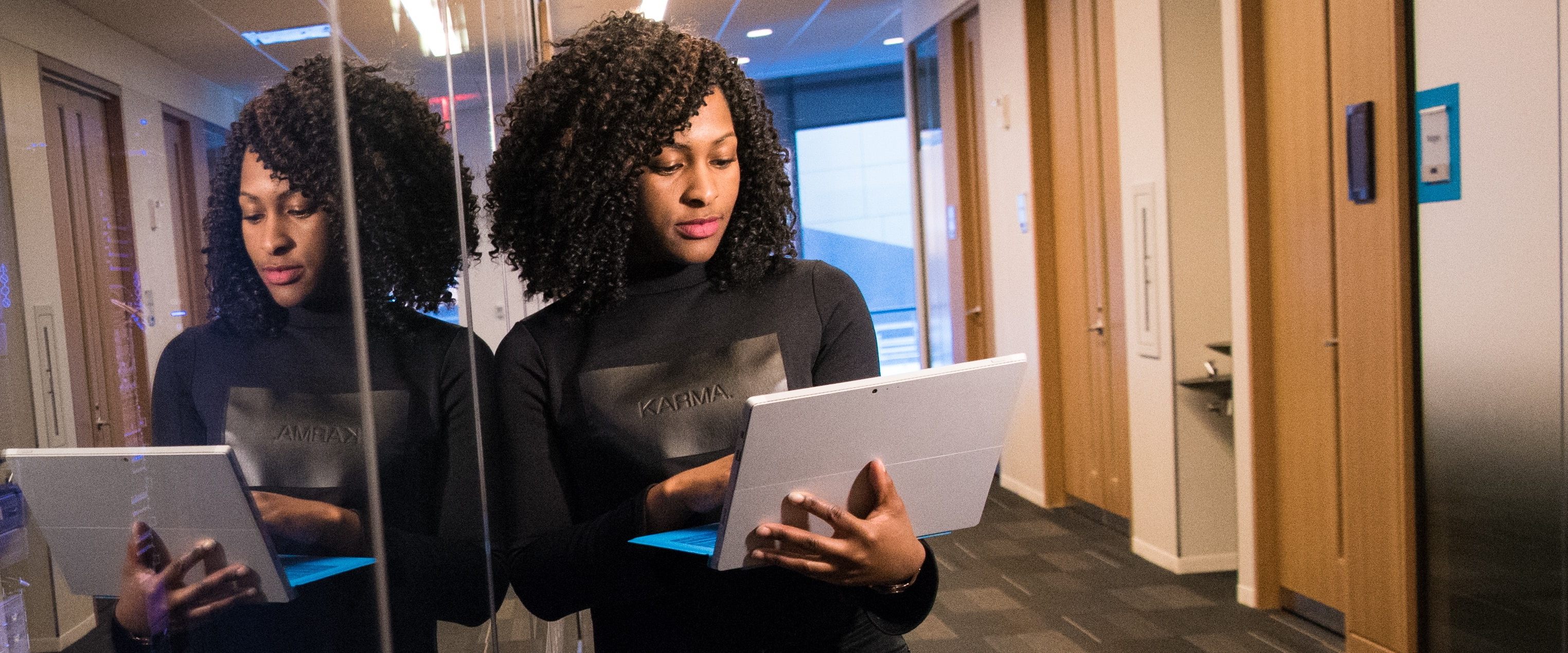 Woman working on IT Security 