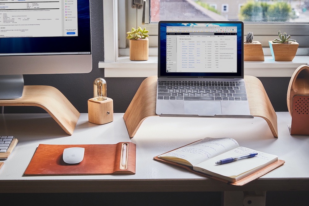 Laptop computer on a modern desk 