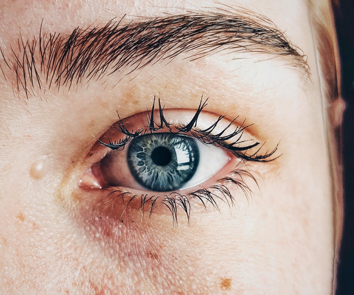 eyeball engaged in retina scan for security