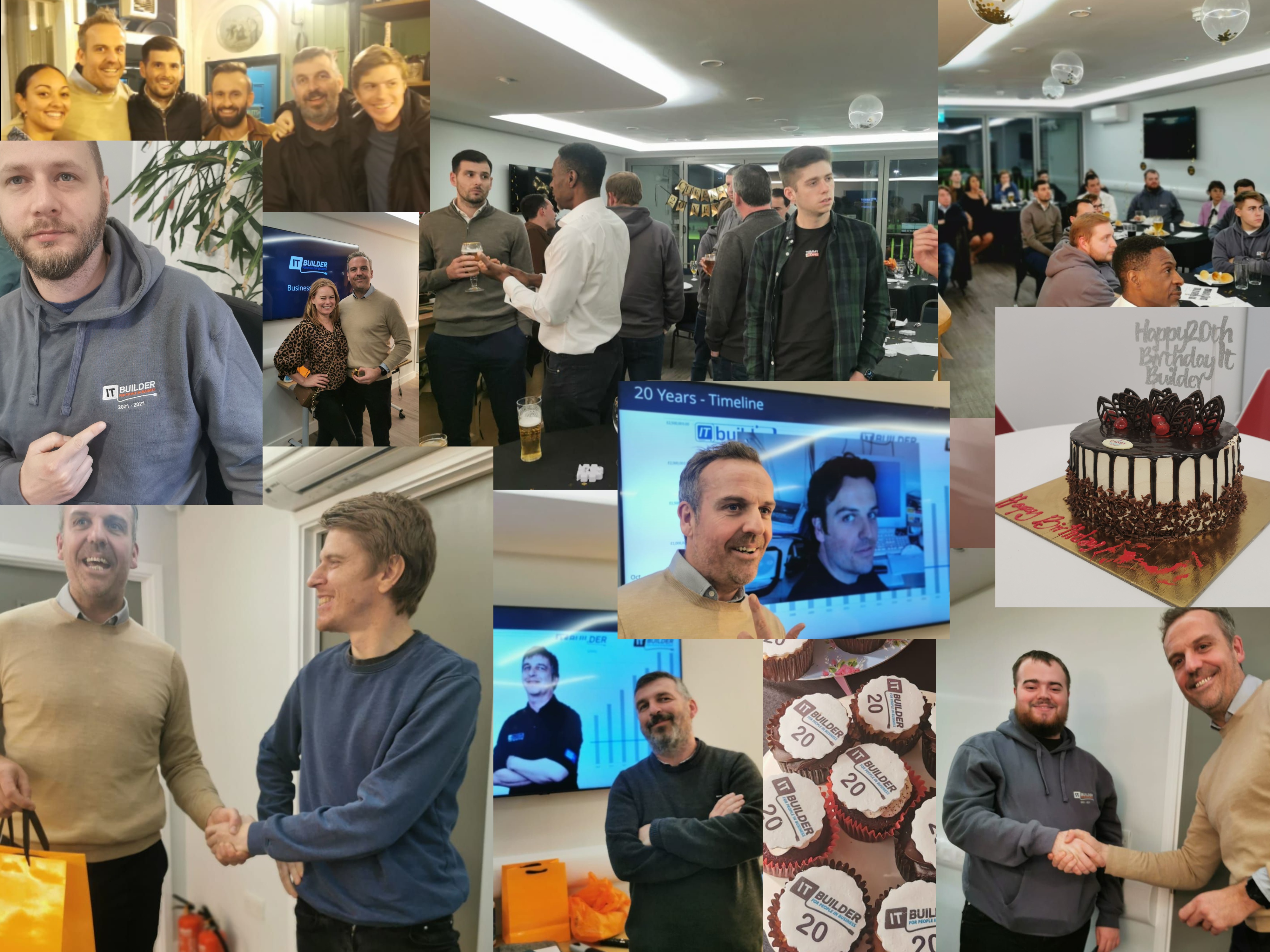 Collage of images from ITbuilder 20th anniversary celebration