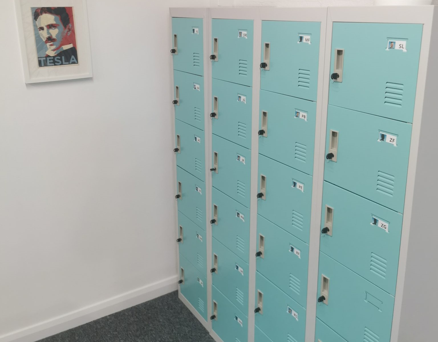 Lockers in an office