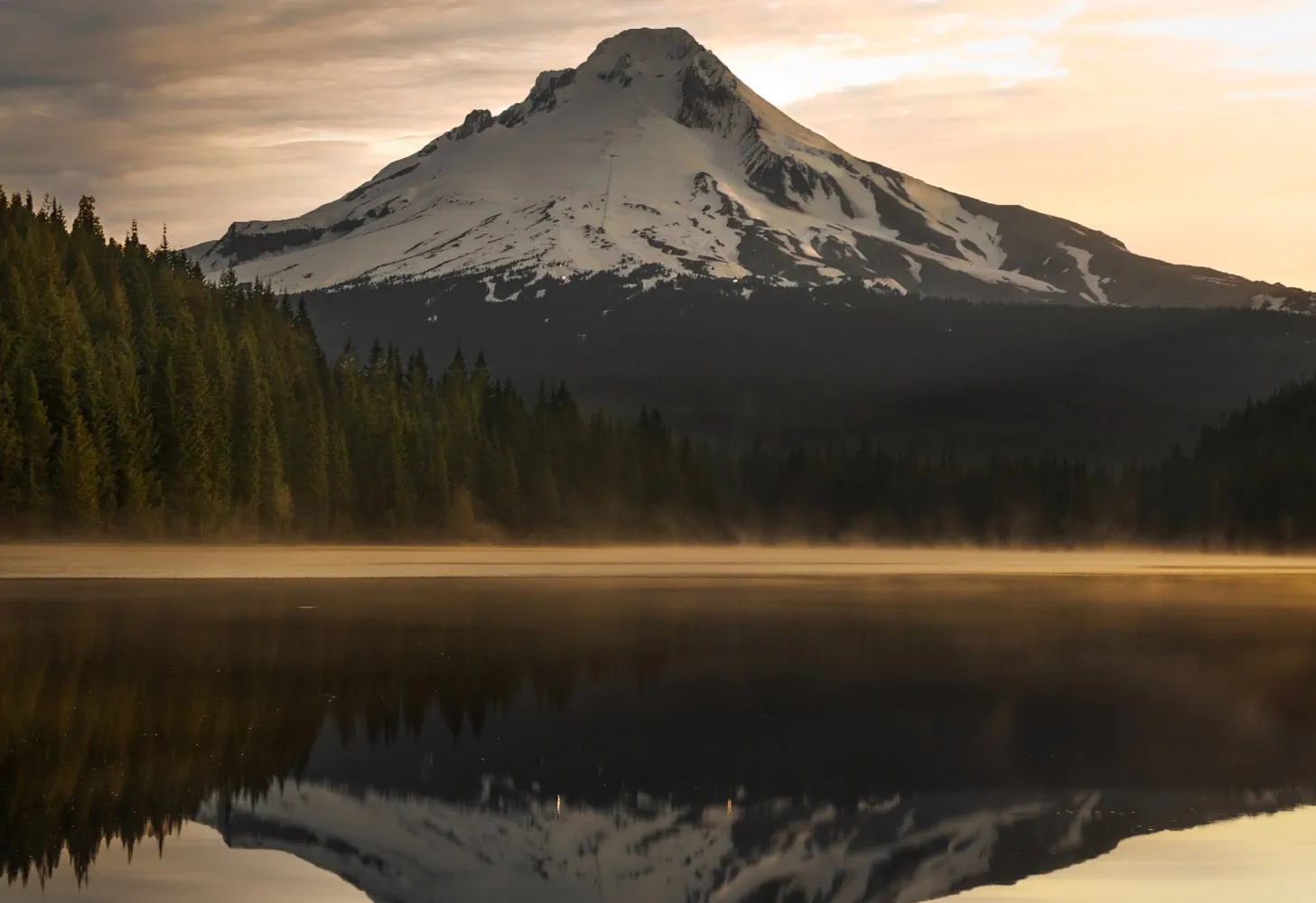 Snow-capped mountain landscape scene