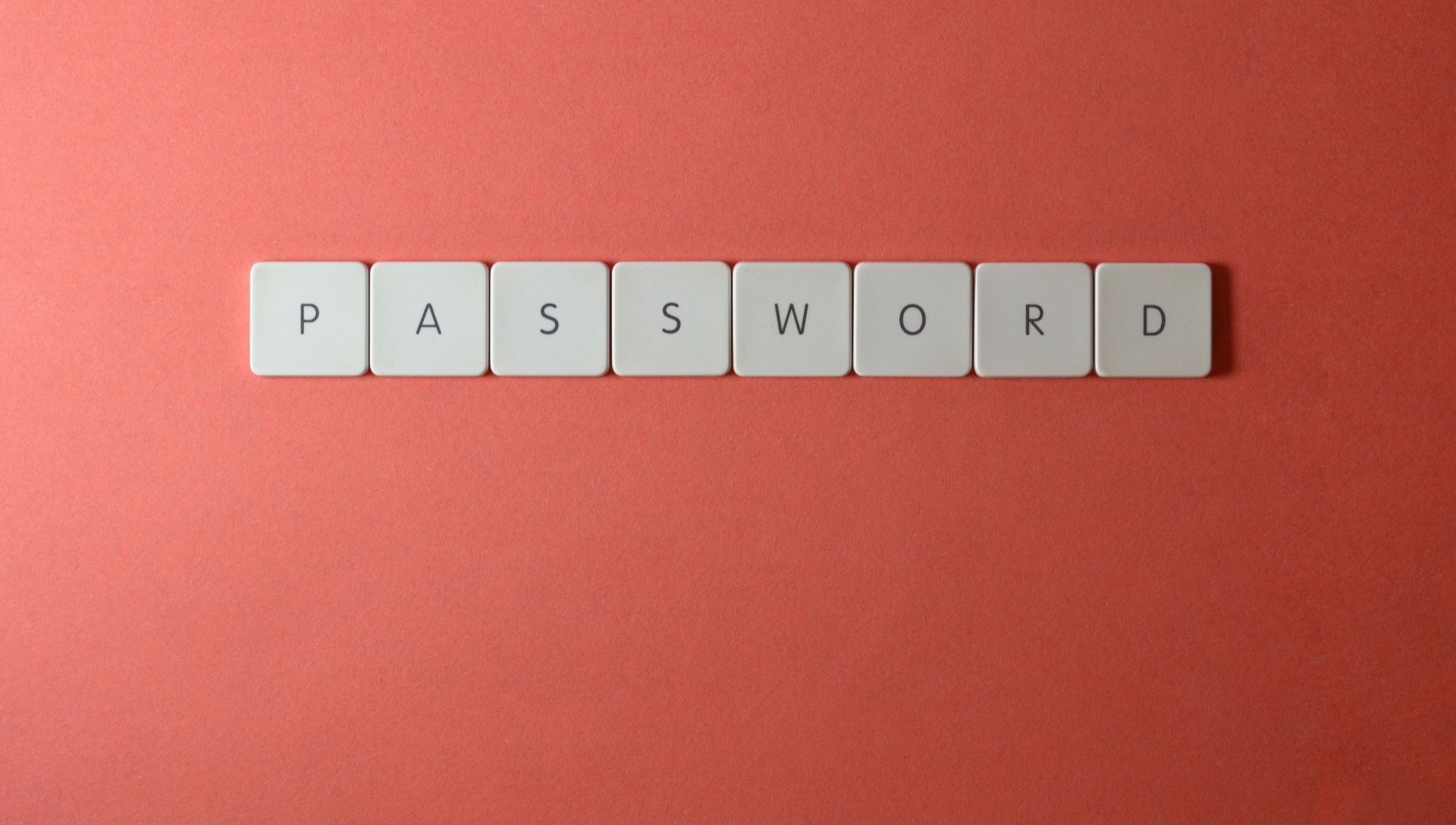 The word password made up of scrabble pieces