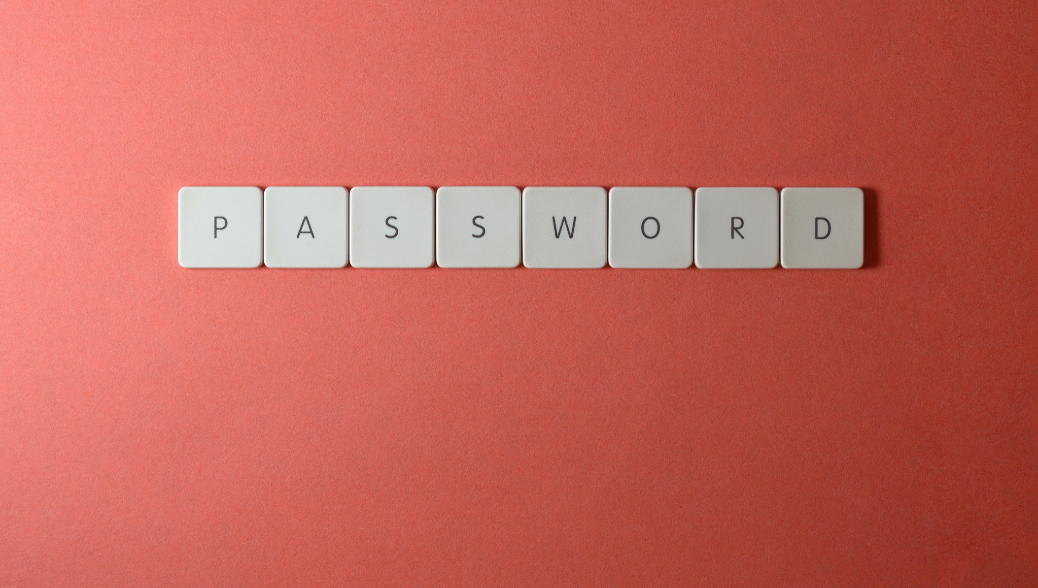The word password made up of scrabble pieces